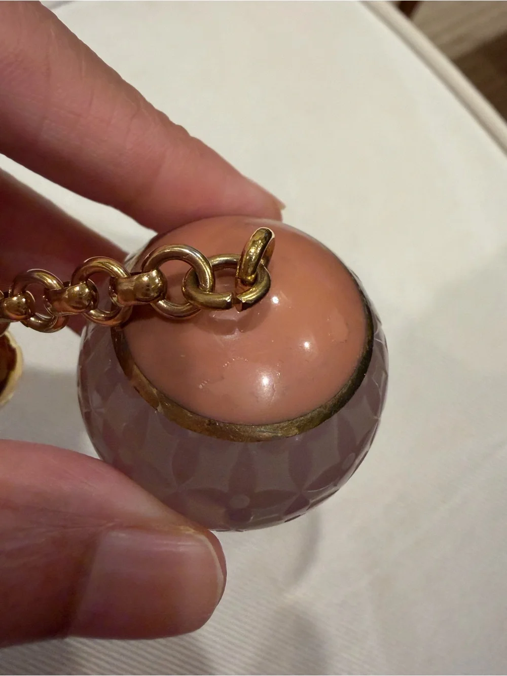Louis Vuitton Pink Resin Monogram Mini Lin Croisette Bag Charm Keyring with COA
